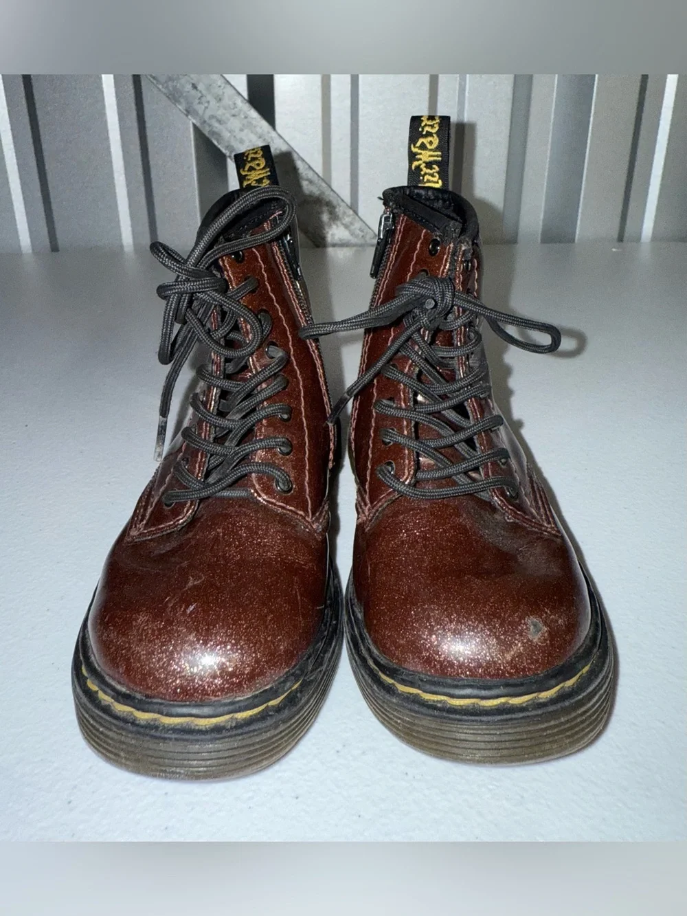 DR. MARTENS 1460 GLITTER TODDLER ANKLE BOOTS SIZE 9